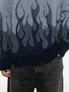 Maglione con doppia fiamma blu/grigio