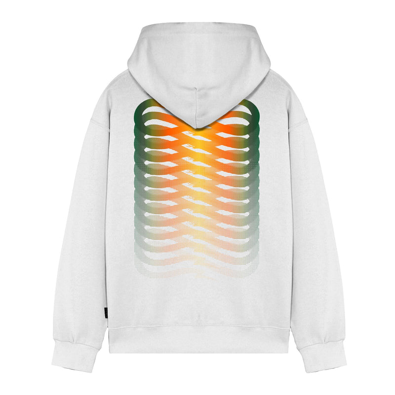 Ribs Gradient Hoodie white