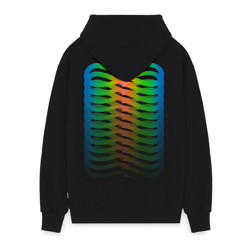 Ribs Neon Hoodie Black