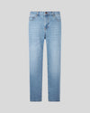 Jeans Blue Denim con fiamme bianche