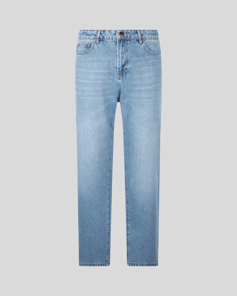 Jeans Blue Denim con fiamme bianche