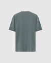 T-Shirt verde salvia con cuore fiammeggiante ricamato