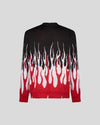 Vision Of Super Maglione nero con doppia fiamma rossa - Hinky Concept Store