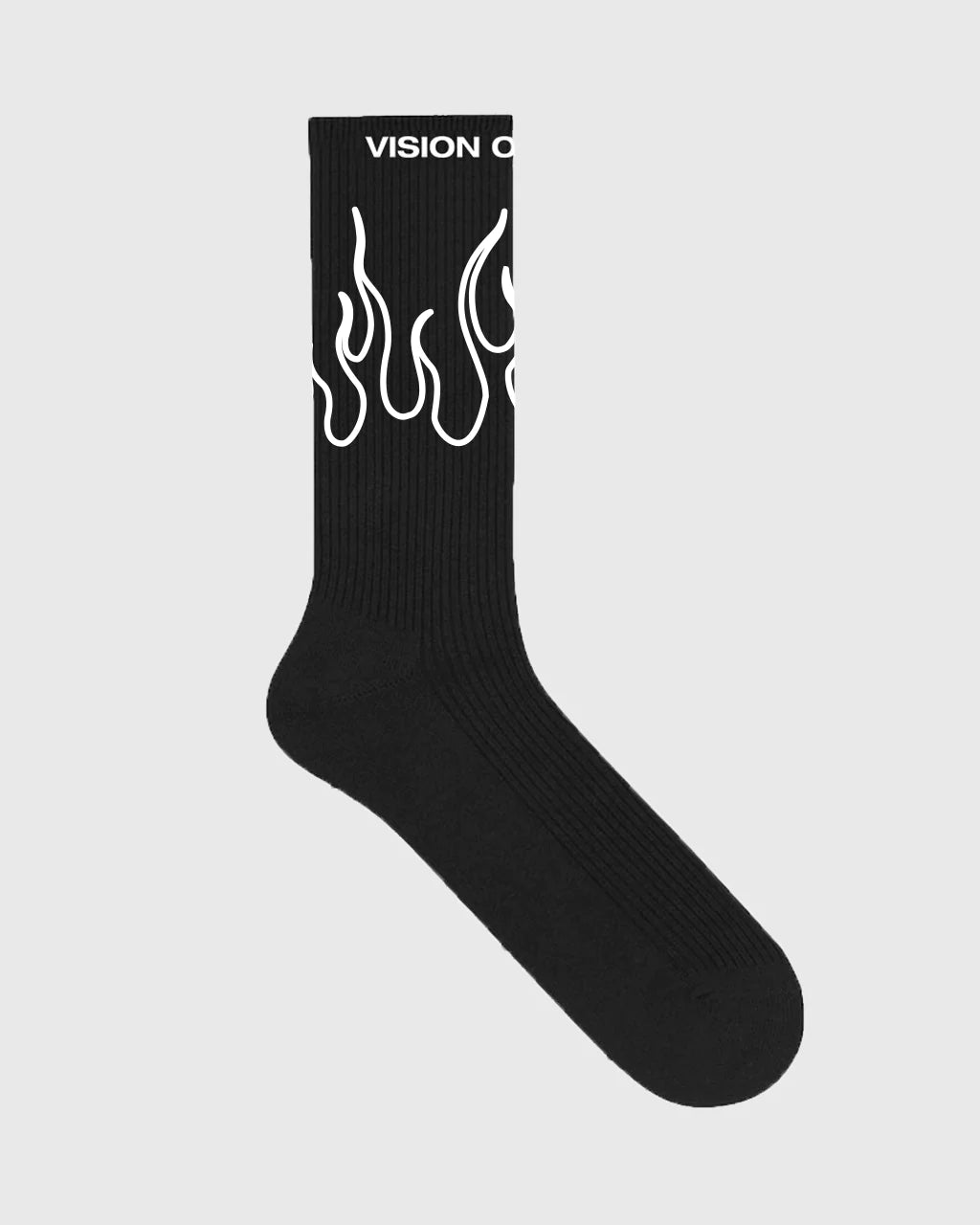 Vision Of Super Calzini neri fiamme linea bianche - Hinky Concept Store